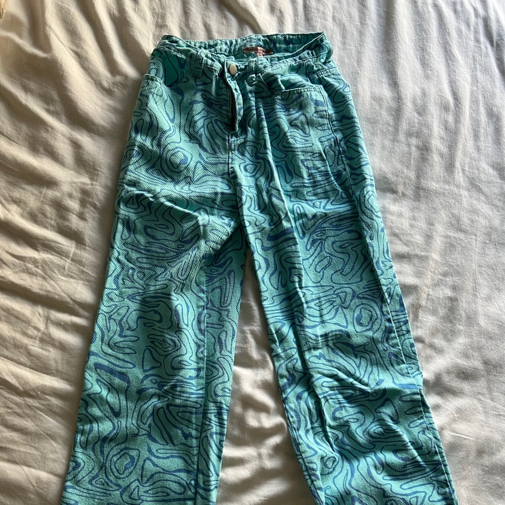 Deep Blue Wide Leg Jeans